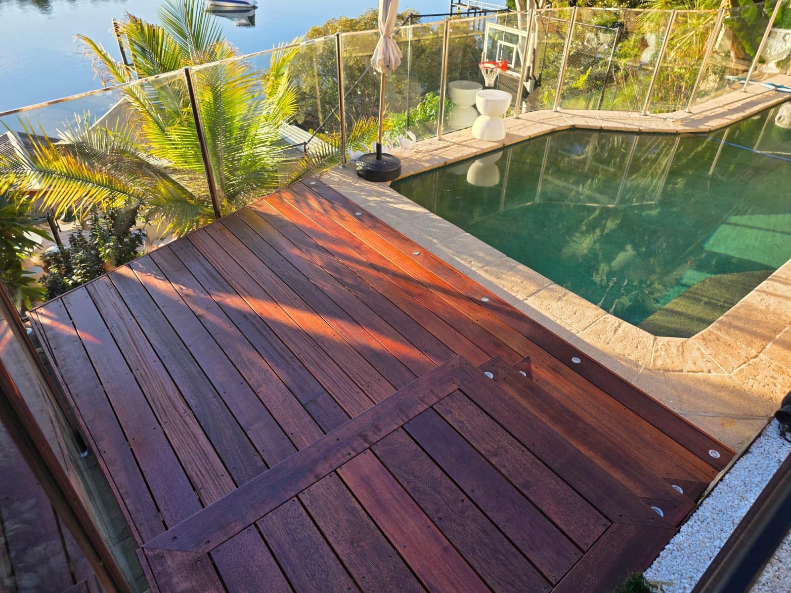 Timberworx hardwood pool deck